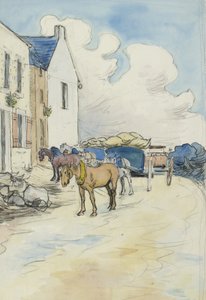 Outside the Wine Shop by Robert Polhill Bevan